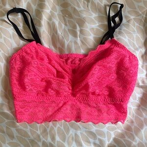 PINK Victoria's Secret Bright Pink Lace Bralette